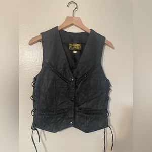 Rare. Vintage. Hudson Leather. Genuine leather. Ladies of Harley. Biker vest.